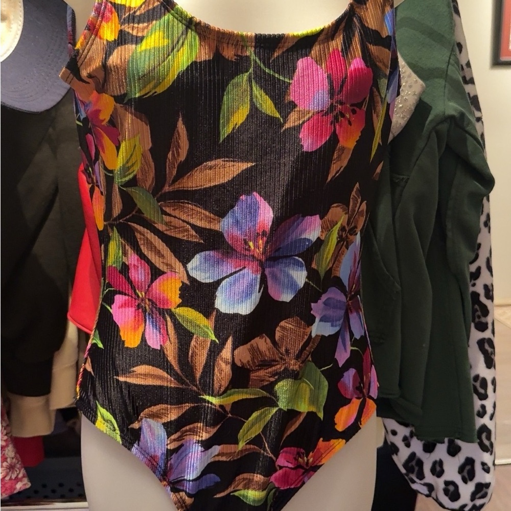 Catalina Floral One Piece Swimsuit - Black, Pink, Blue, Brown - Picture 1 of 2